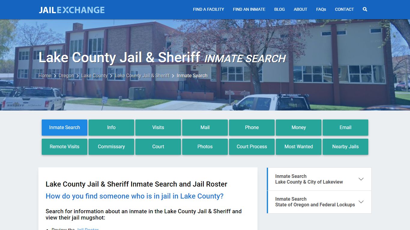 Inmate Search: Roster & Mugshots - Lake County Jail & Sheriff, OR